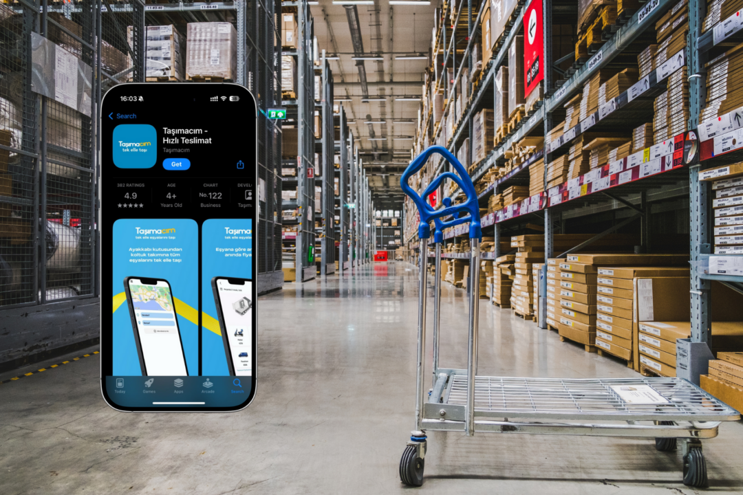 Alışveriş sonrası büyük paketlerin taşınması için pratik parça eşya taşıma ve uygulama tabanlı nakliye çözümü.