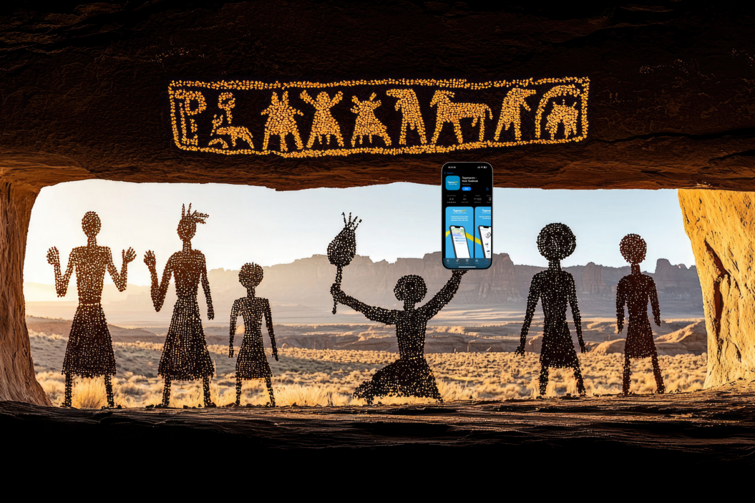 Taşımanın tarihsel evrimini anlatan illüstrasyon: sırtla taşıma, tekerlek, kamyon ve modern nakliye uygulaması.